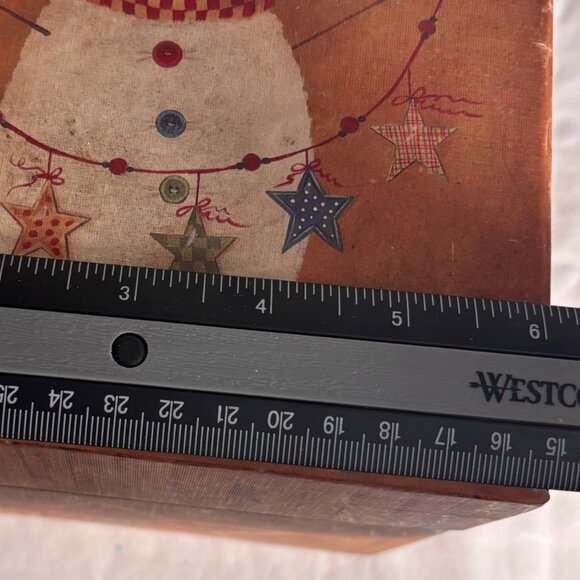 Rustic Primitive Snowman Box - Picture 7 of 8